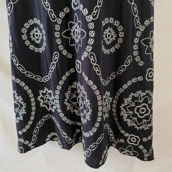 I.N.C. International Black Floral Embroidered Maxi Dress Sz S Y2K Fairy Grunge - Picture 4 of 10